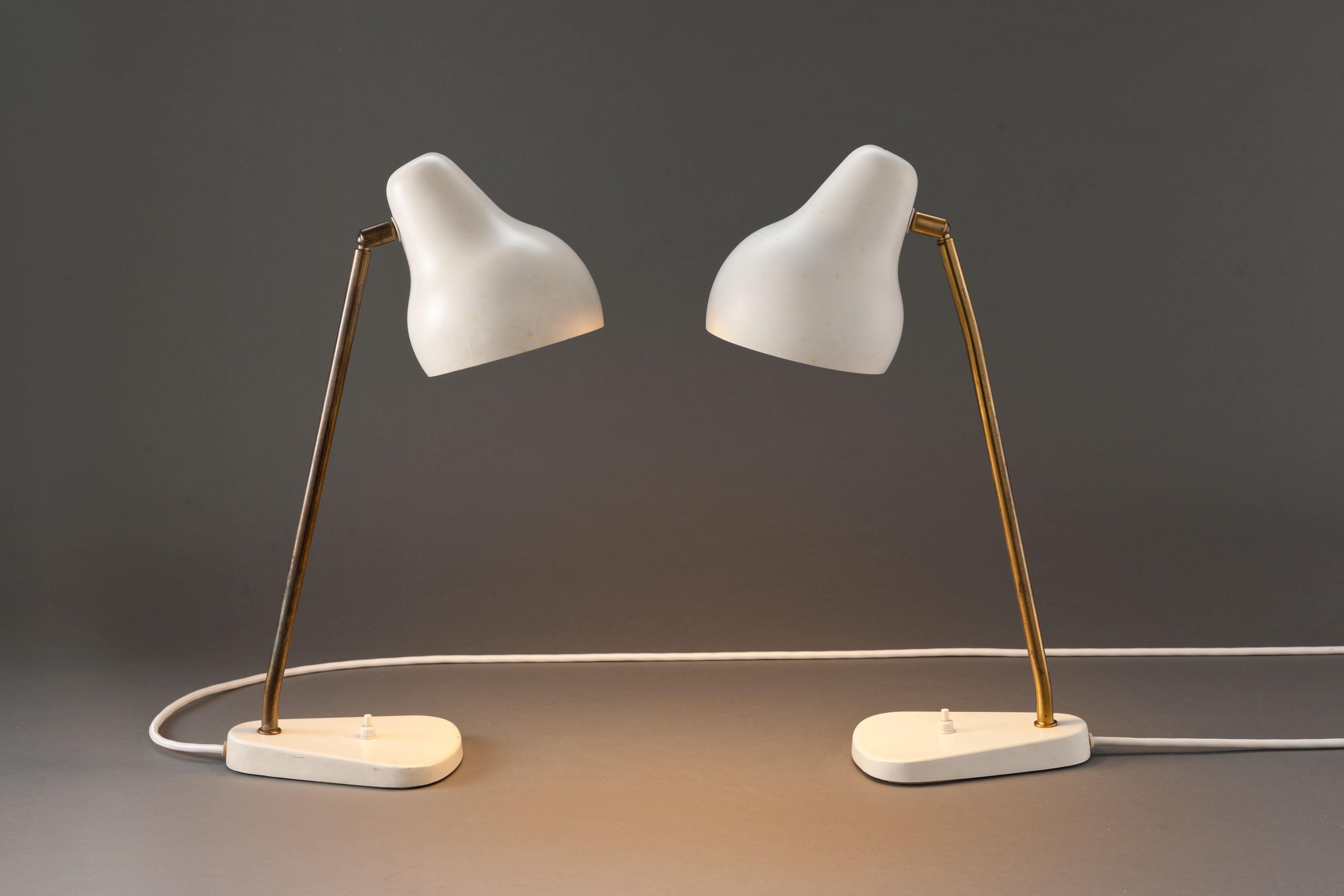 Danish Early Pair '2' of Vl Table Lamps by Vilhelm Lauritzen by Louis Poulsen For Sale