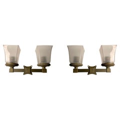 Early PAIR Antique Pullman Train Car Lamp Sconces Architectural Salvage