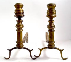 Early Pair of Chippendale Andirons