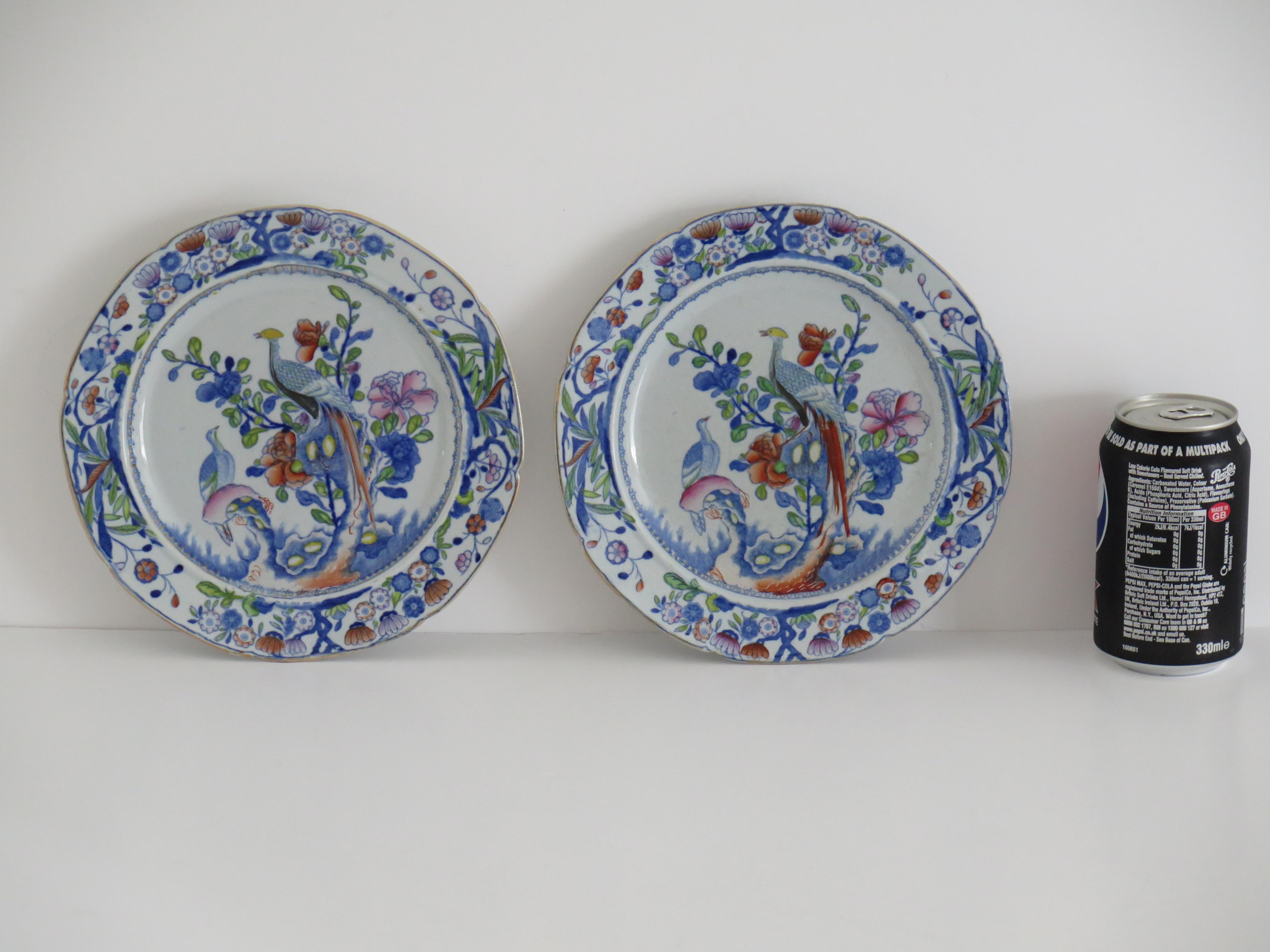Early PAIR Mason's Ironstone Side Plates in Oriental Pheasant Pattern, Ca 1818 For Sale 12