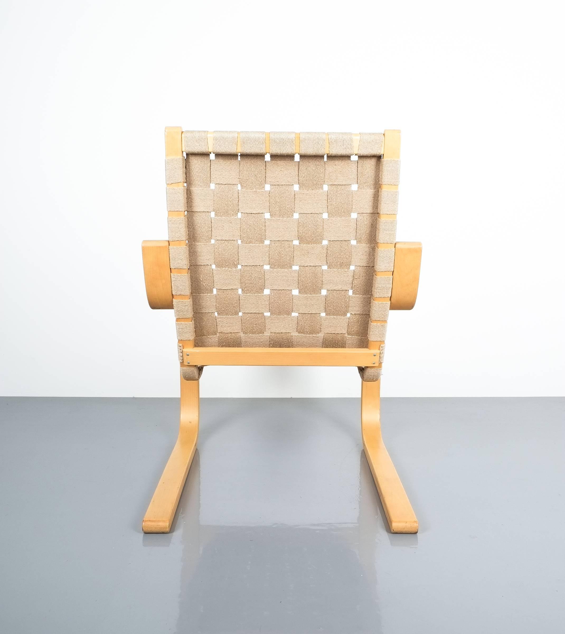 Finnish Early Pair of Alvar Aalto Armchairs Chair Model 406 Artek, 1960