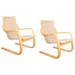 Early Pair of Alvar Aalto Armchairs Chair Model 406 Artek, 1960