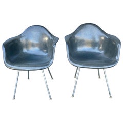 Vintage Early Pair of Charles Eames Fiberglass Arm Shell Chairs "Elephant Herman Miller