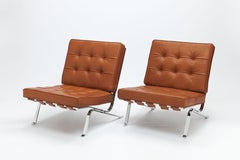 Frühes Paar Cognacleder RH301 Sessel von Robert Haussmann