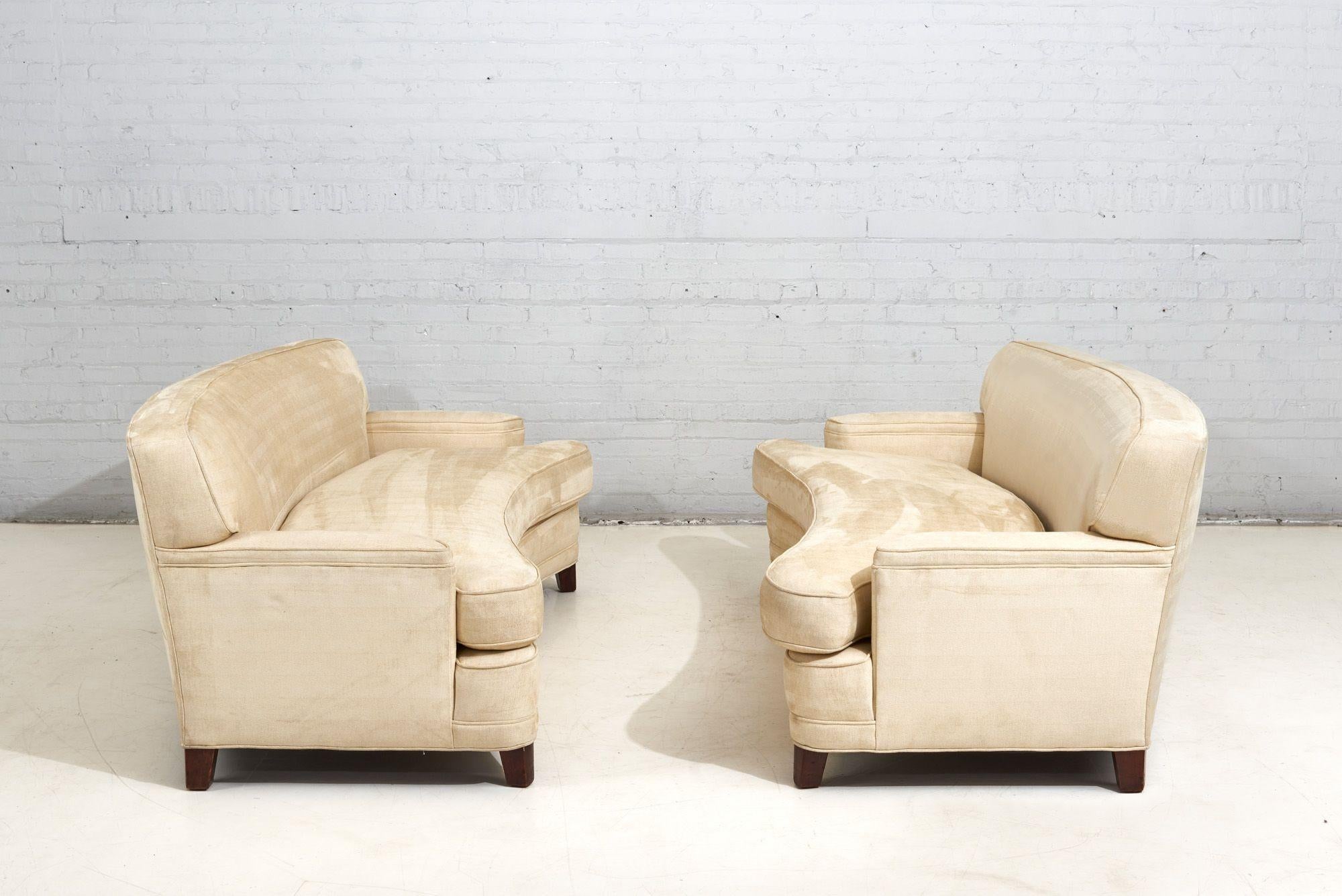 Early Pair of Dunbar Sofas, 1940. Newer upholstery in good condition. Price is per sofa.