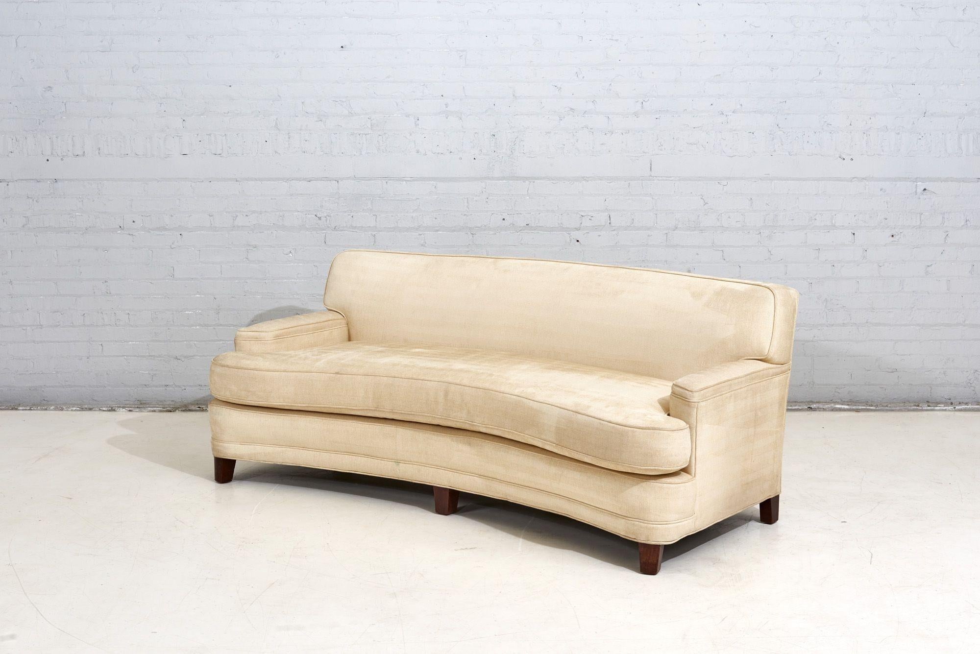 Mid-20th Century Early Pair of Dunbar Curved Sofas, 1940