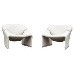  Pair of Pierre Paulin Lounge Chairs Early French Model F580 for Artifort