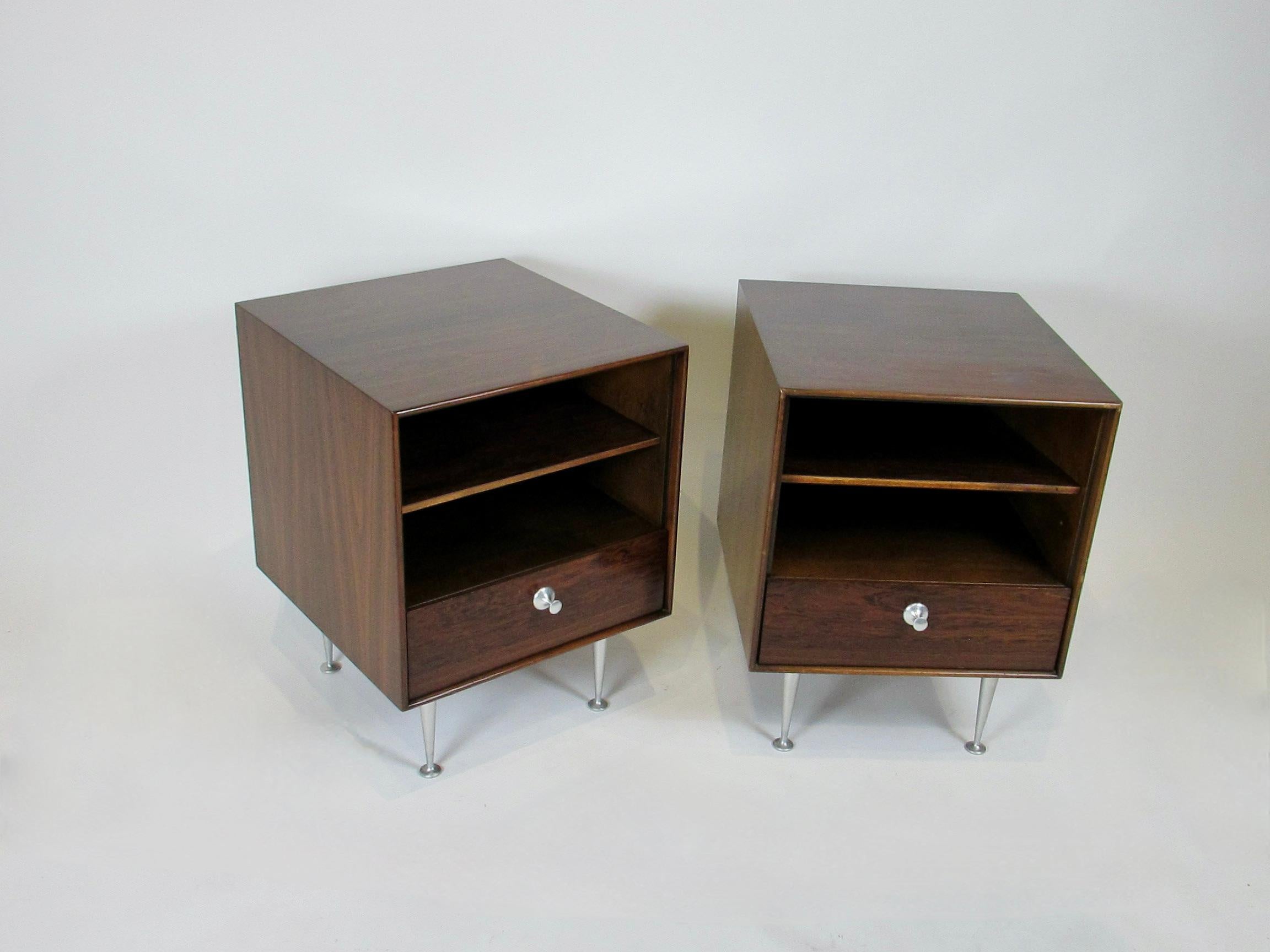Mid-Century Modern Early Pair of George Nelson Herman Miller Nightstands from the Thin Edge Group