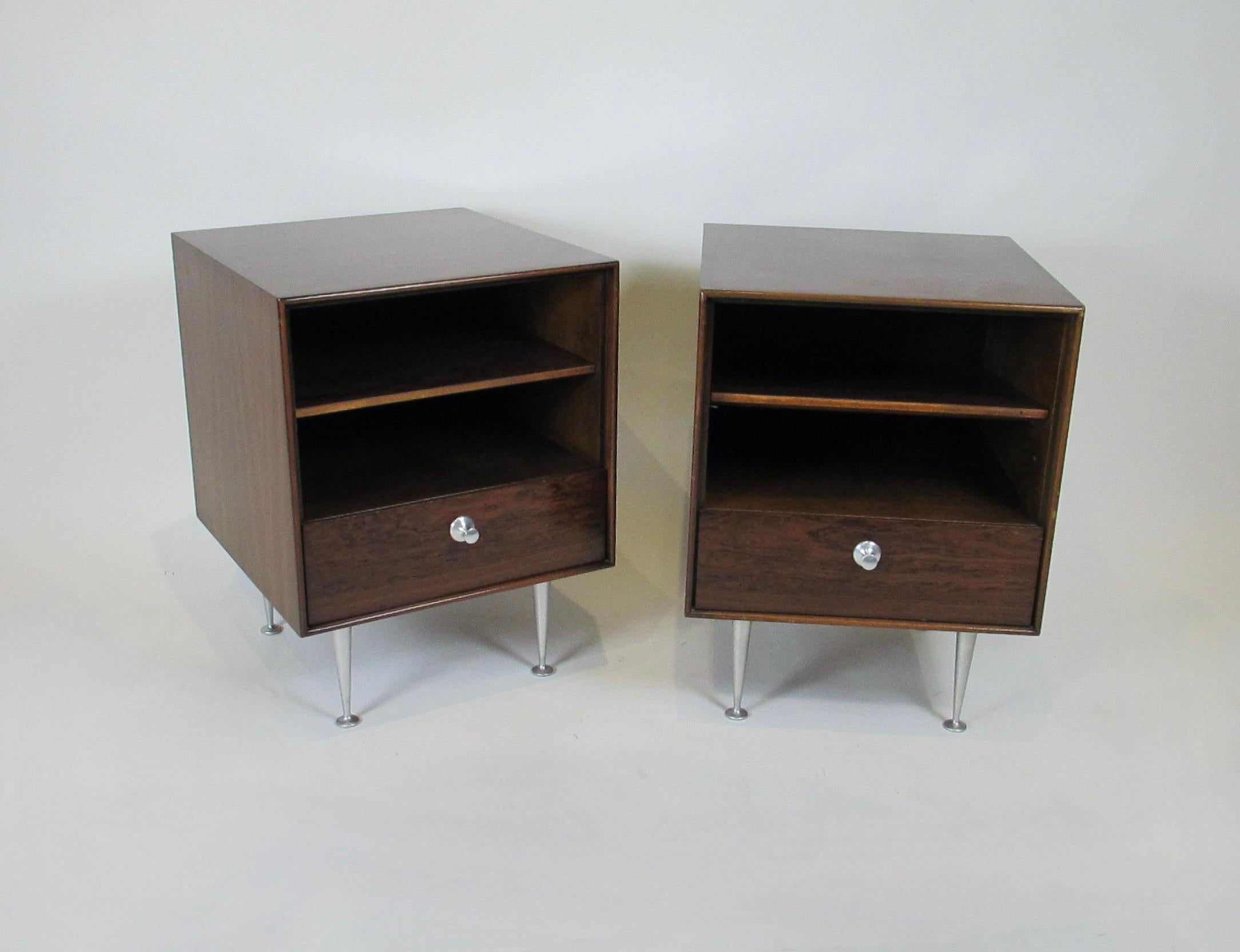 American Early Pair of George Nelson Herman Miller Nightstands from the Thin Edge Group