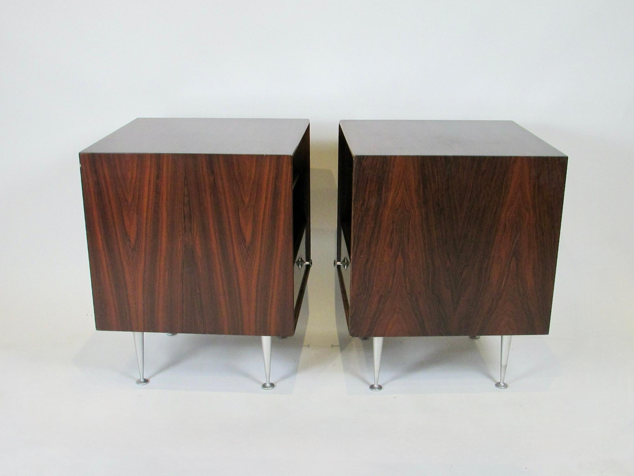 Early Pair of George Nelson Herman Miller Nightstands from the Thin Edge Group In Good Condition In Ferndale, MI