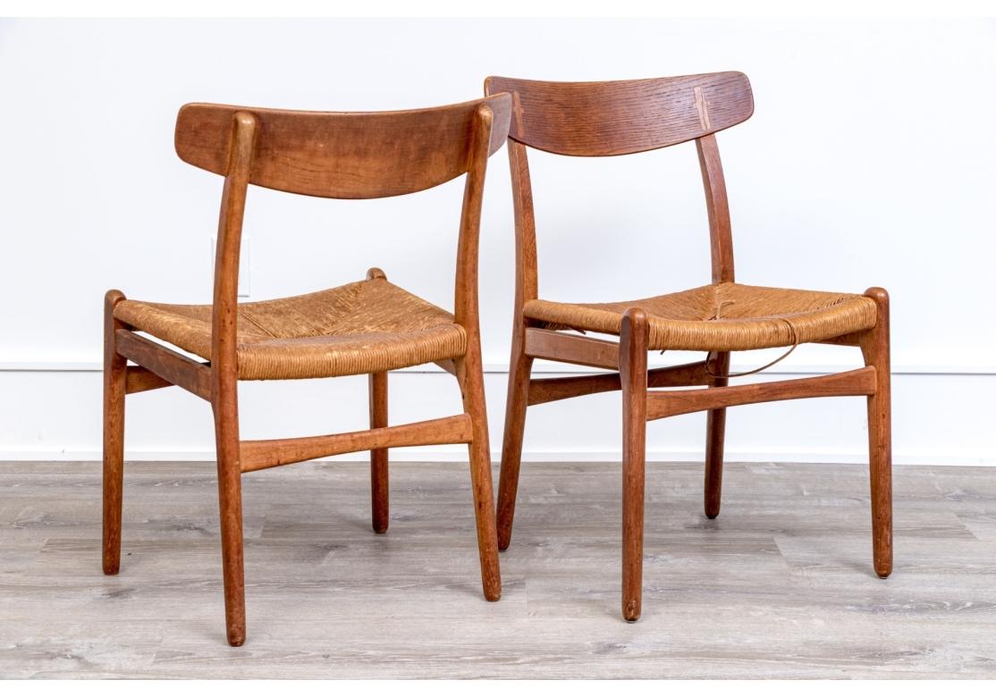 Danish Early Pair Of Hans Wegner CH23 Side Chairs Circa 1950’s For Sale