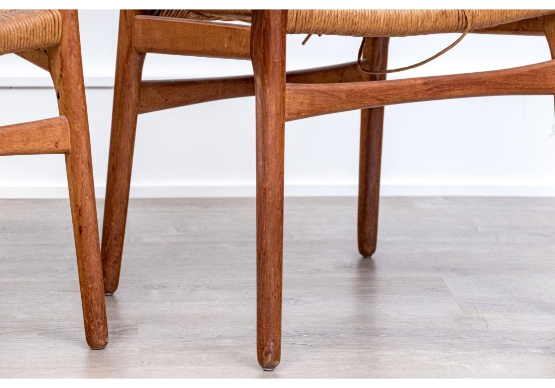 Early Pair Of Hans Wegner CH23 Side Chairs Circa 1950’s In Distressed Condition For Sale In Bridgeport, CT