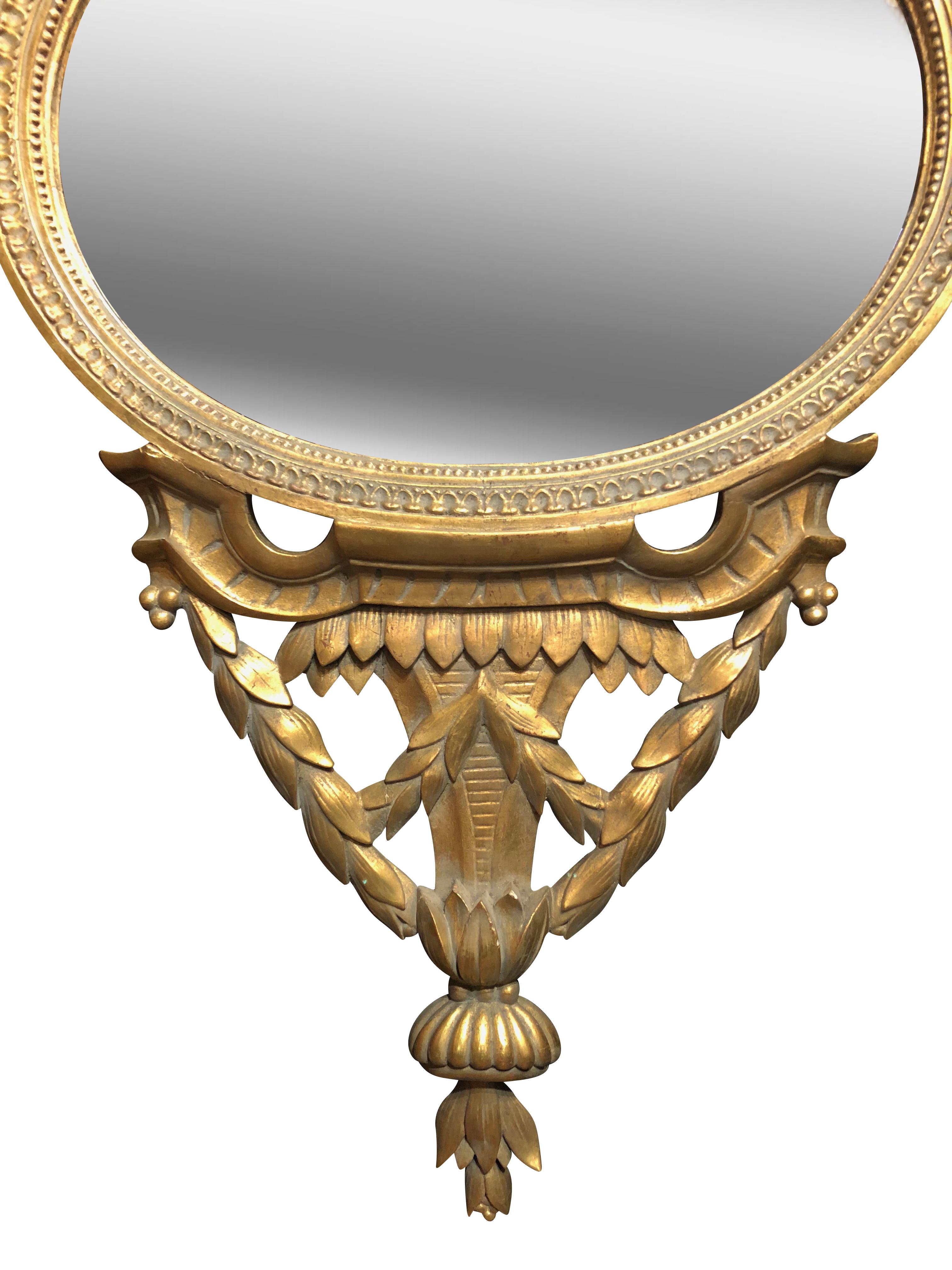 Gilt Early Pair of Large English George III Carved Mirrors, circa 1850