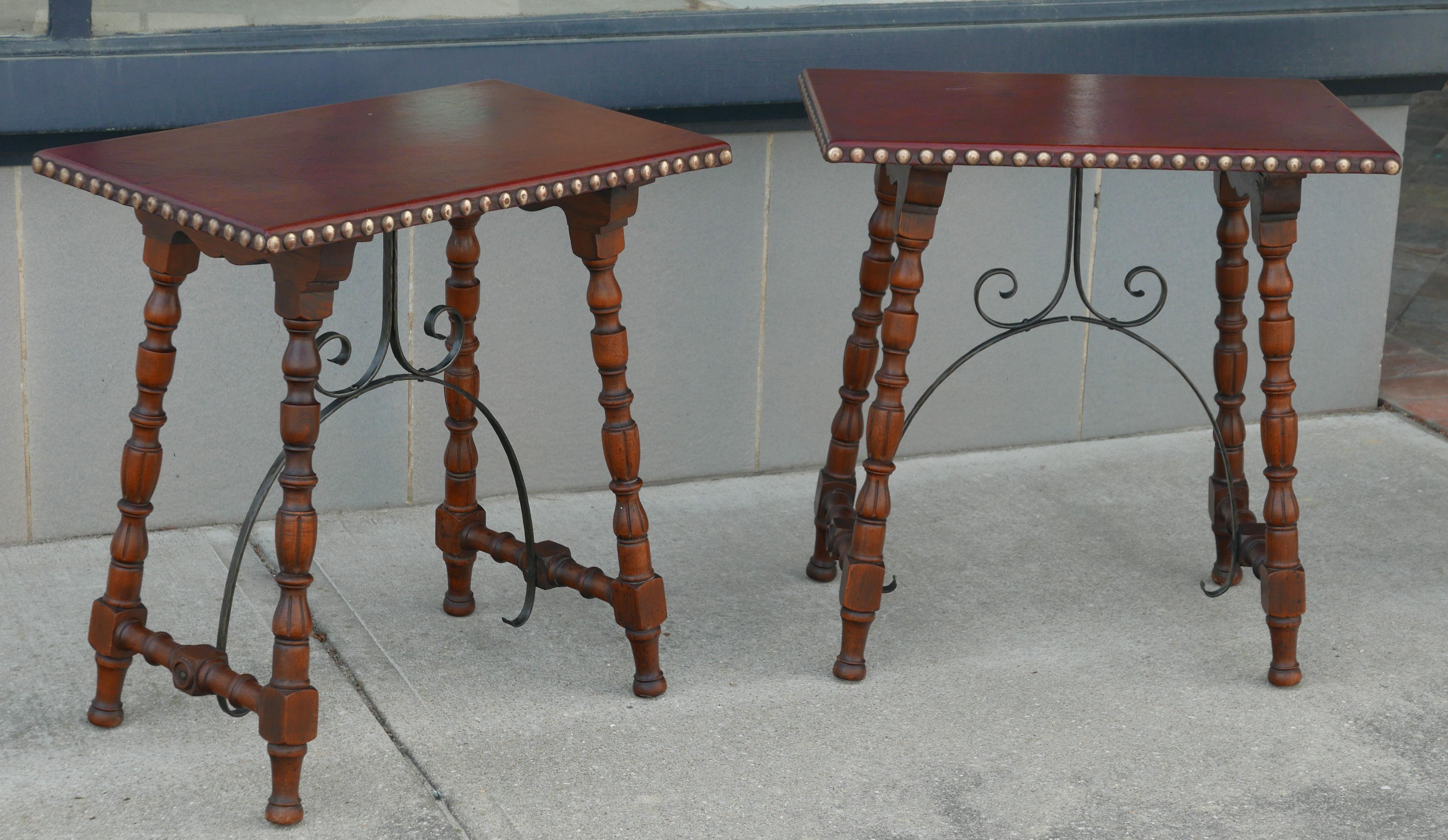 leather top end table