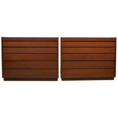 Early Pair of Louver Front Dressers by Edward Wormley