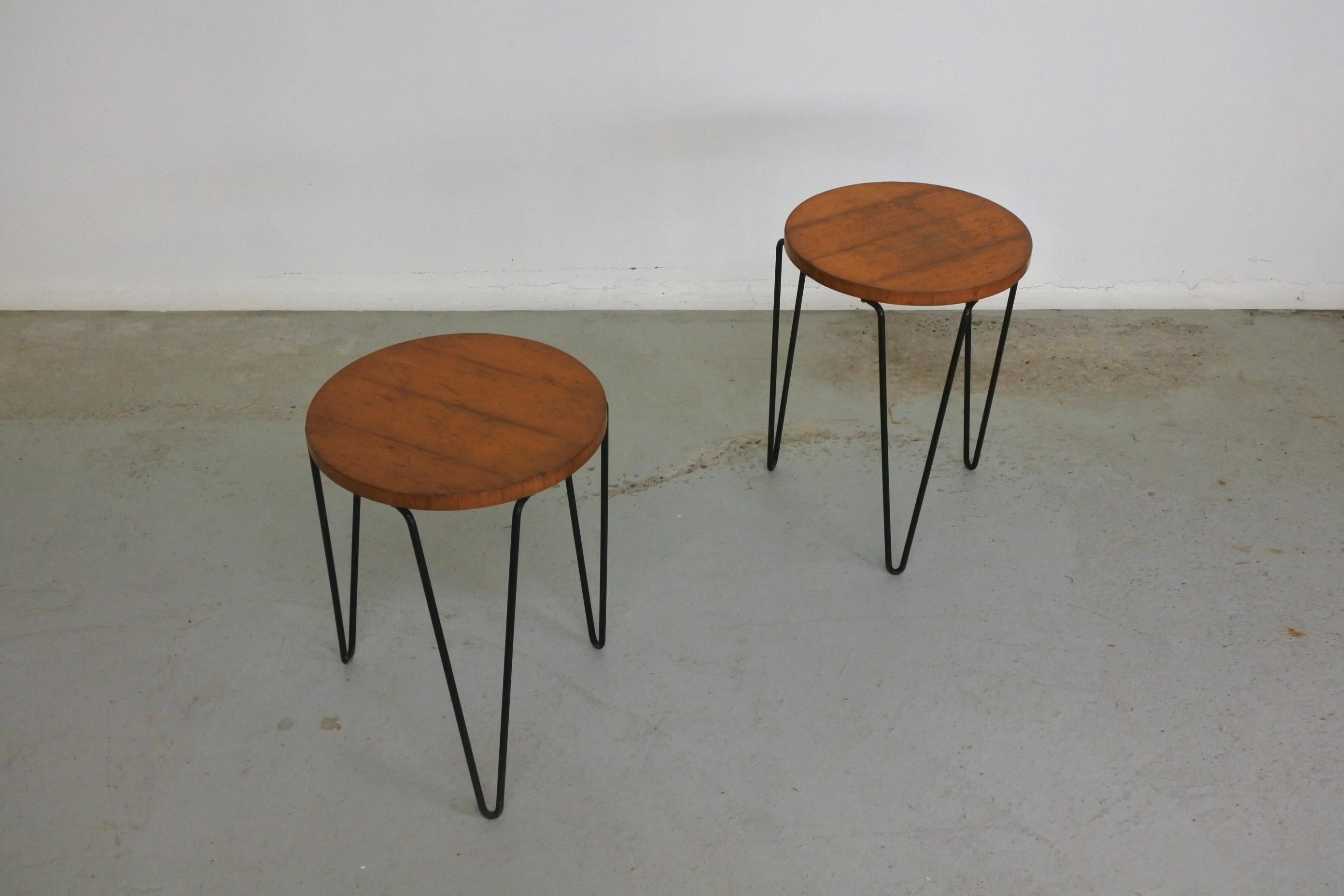 Early Pair of Stackable Stools Model 75 by Florence Knoll, 1950s 5