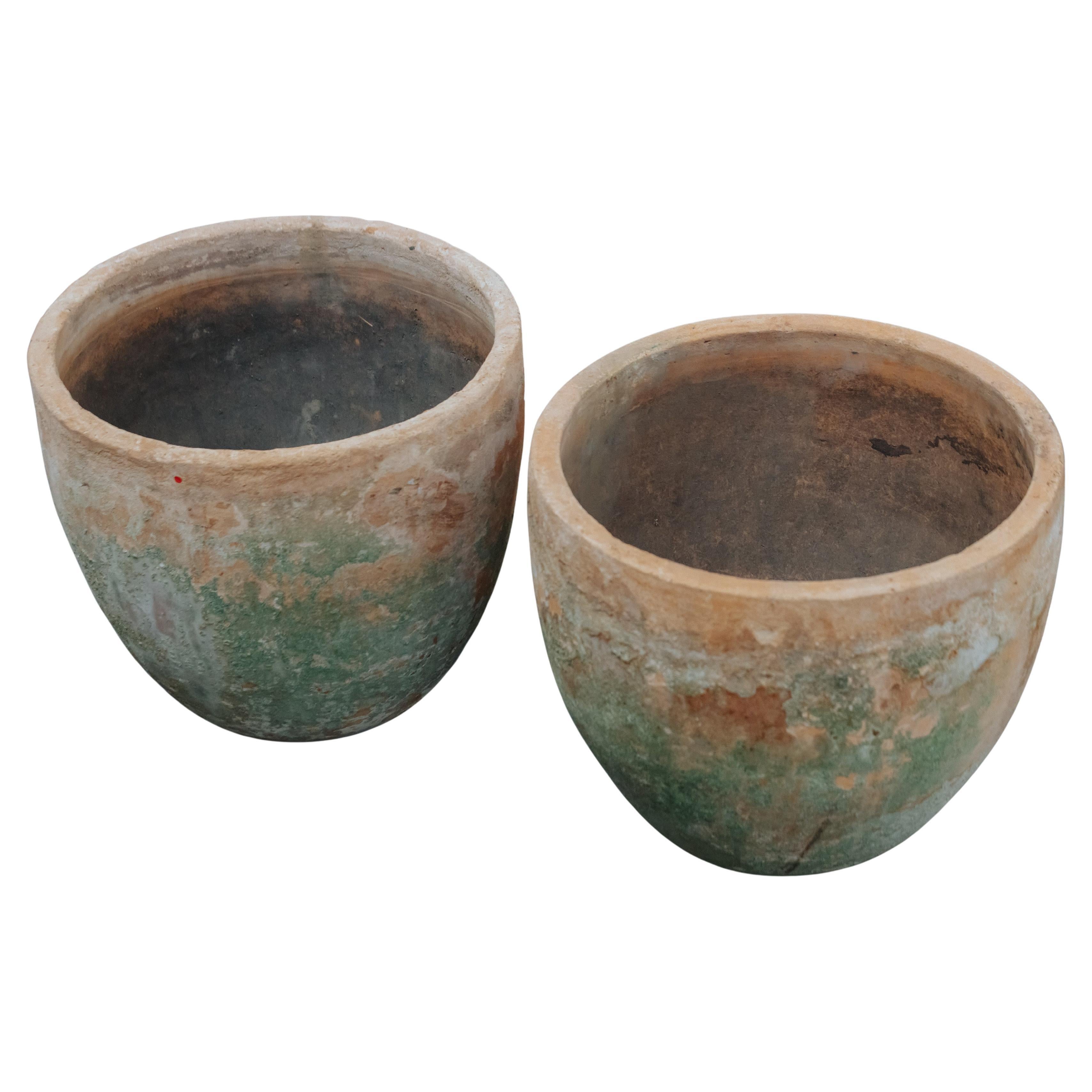 Early Pair Of Terracotta Urns From France, Circa 1920