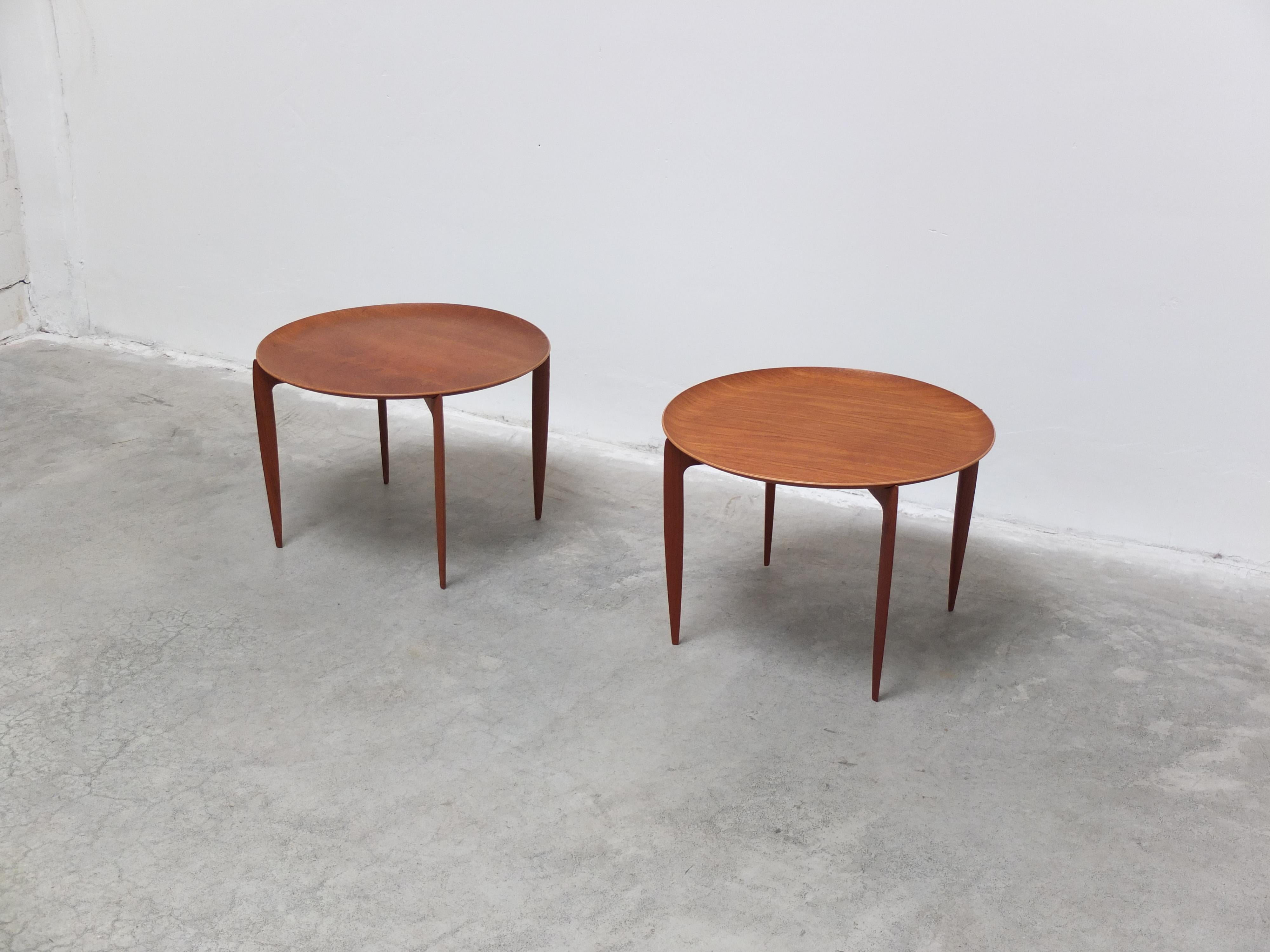 Early Pair of Tray Tables in Teak by Willumsen & Engholm for Fritz Hansen, 1958 In Good Condition For Sale In Antwerpen, VAN