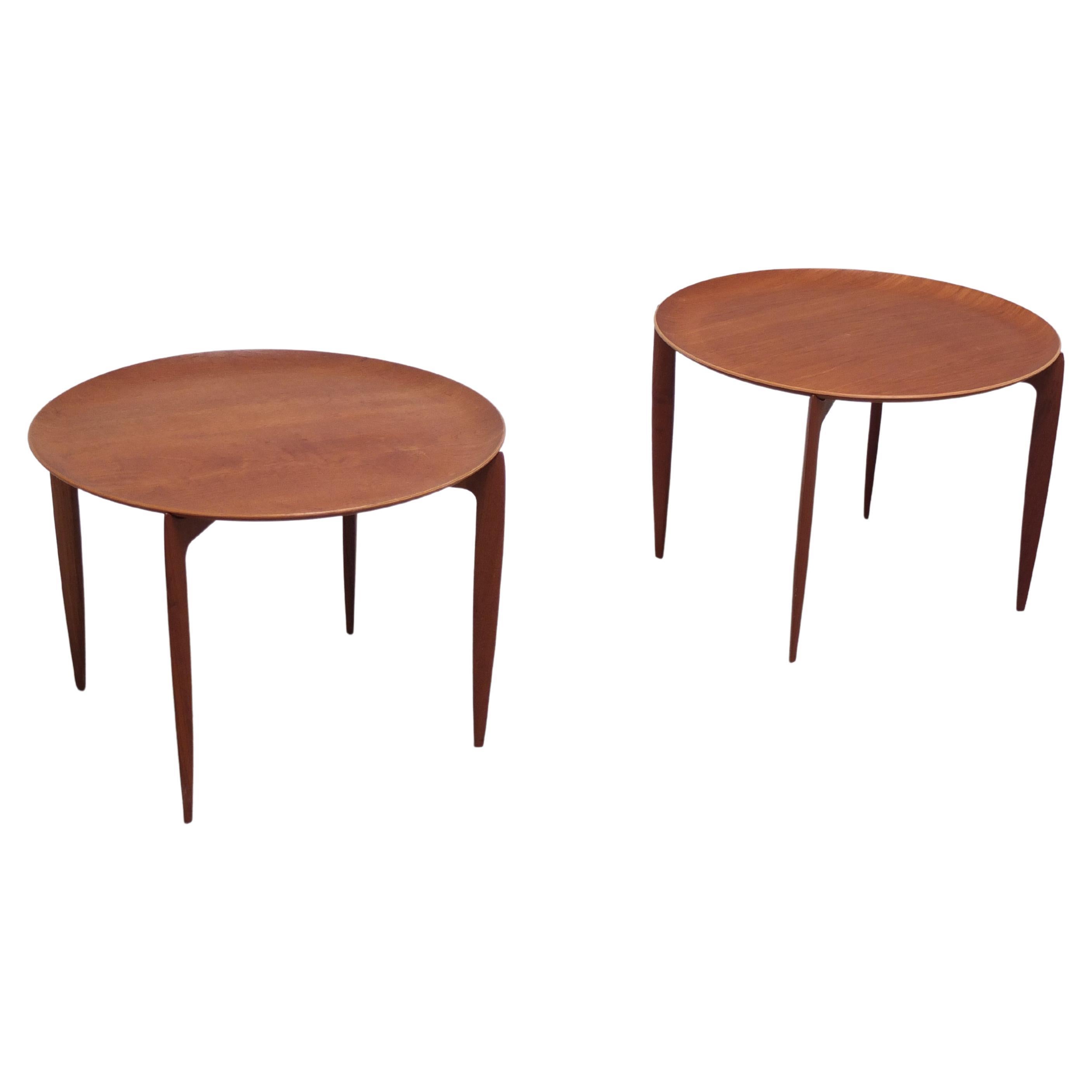 Early Pair of Tray Tables in Teak by Willumsen & Engholm for Fritz Hansen, 1958 For Sale