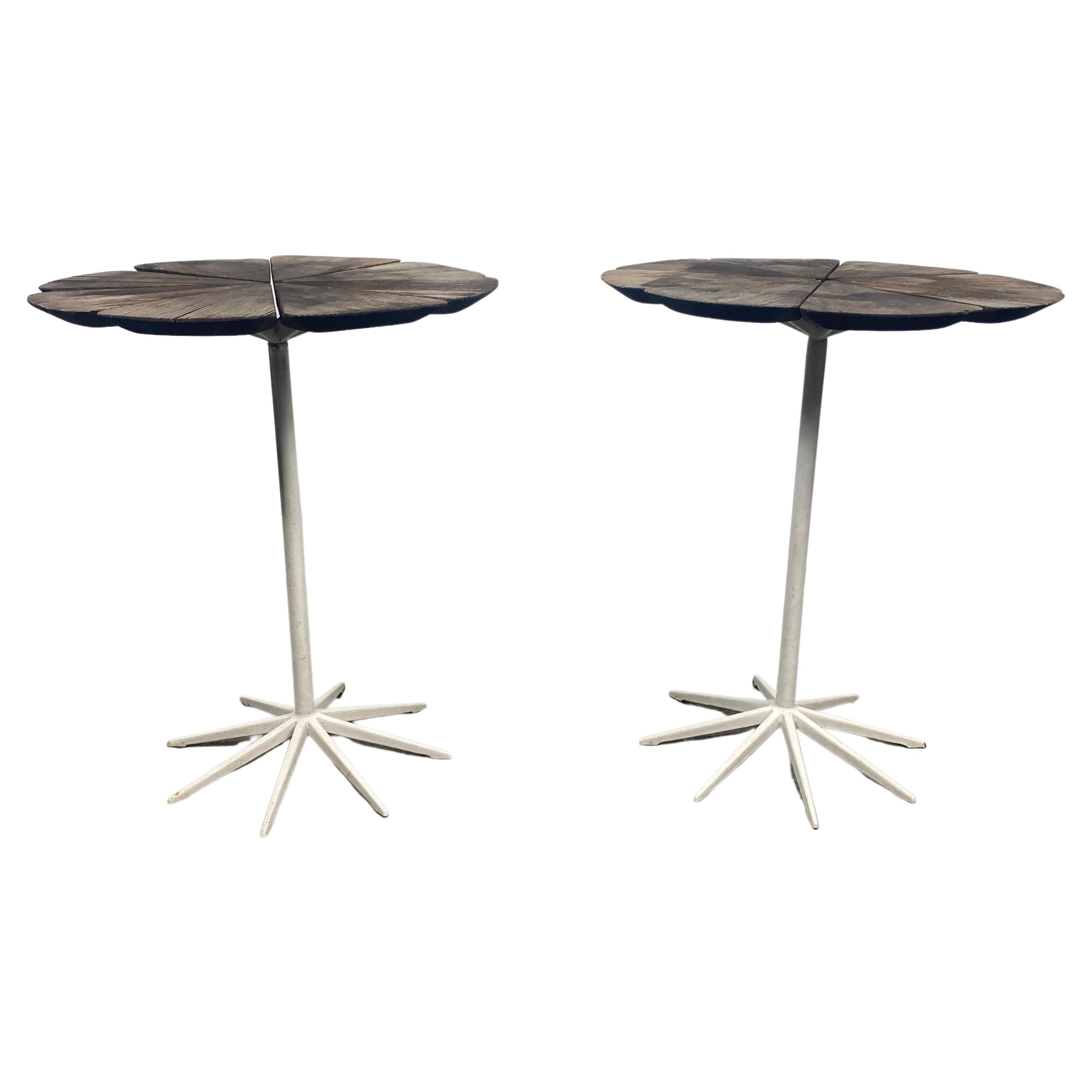 Early Pair Richard Schultz Redwood Petal Side Tables for Knoll