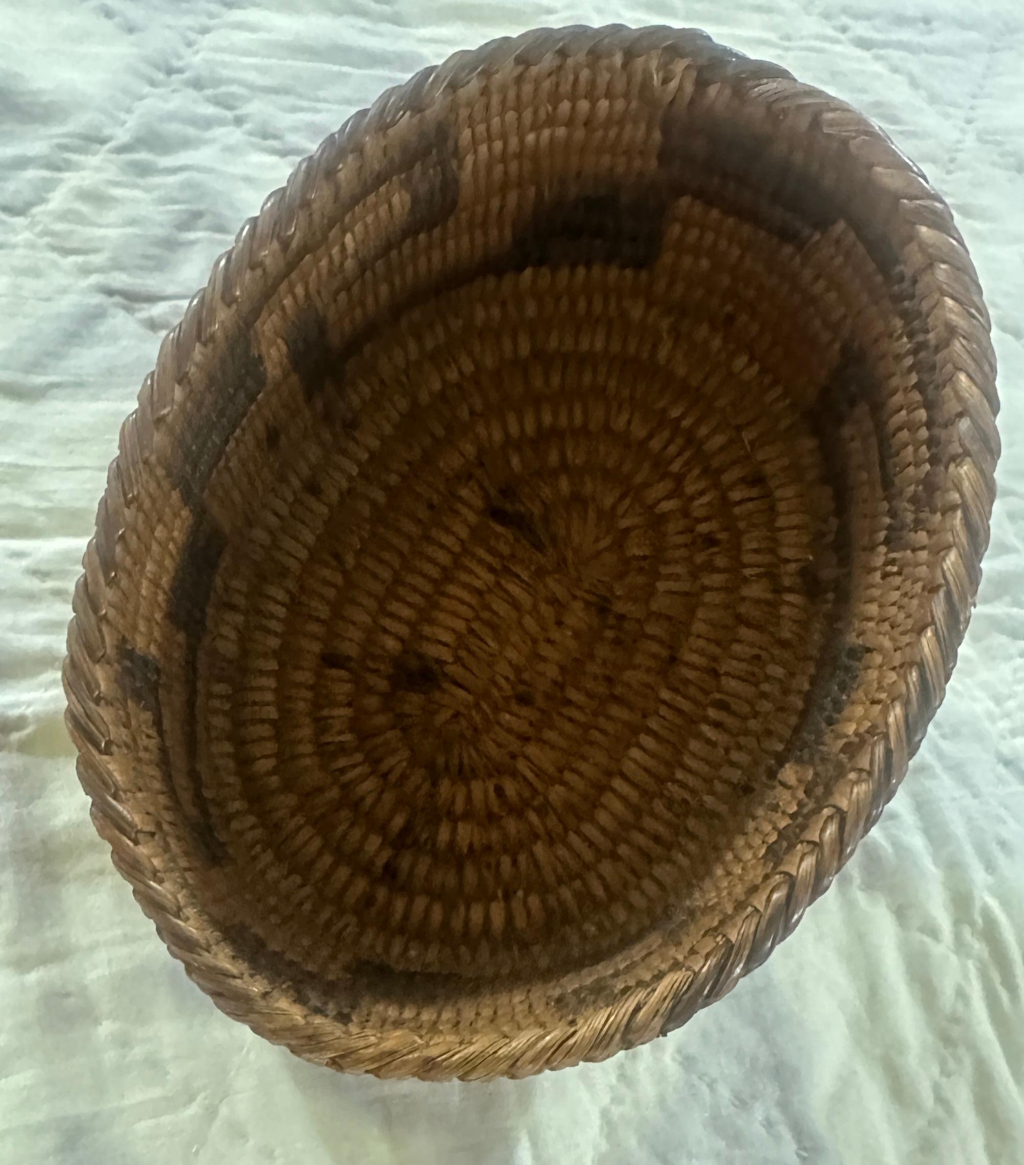Hemp Early Papago Indian Basket For Sale
