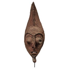 Early Papua New Guinea Sepik Woven Raffia Talipun Mask Red Pigments ex Hamson