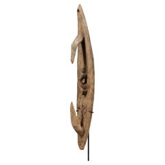 Early Papua New Guinea Weathered Sepik Stylized Hook Figure Mask