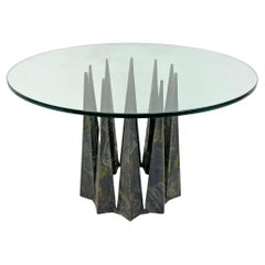 Vintage Early Paul Evans "Crown of Thorns" Dining Table, Signed and Dated, 1968