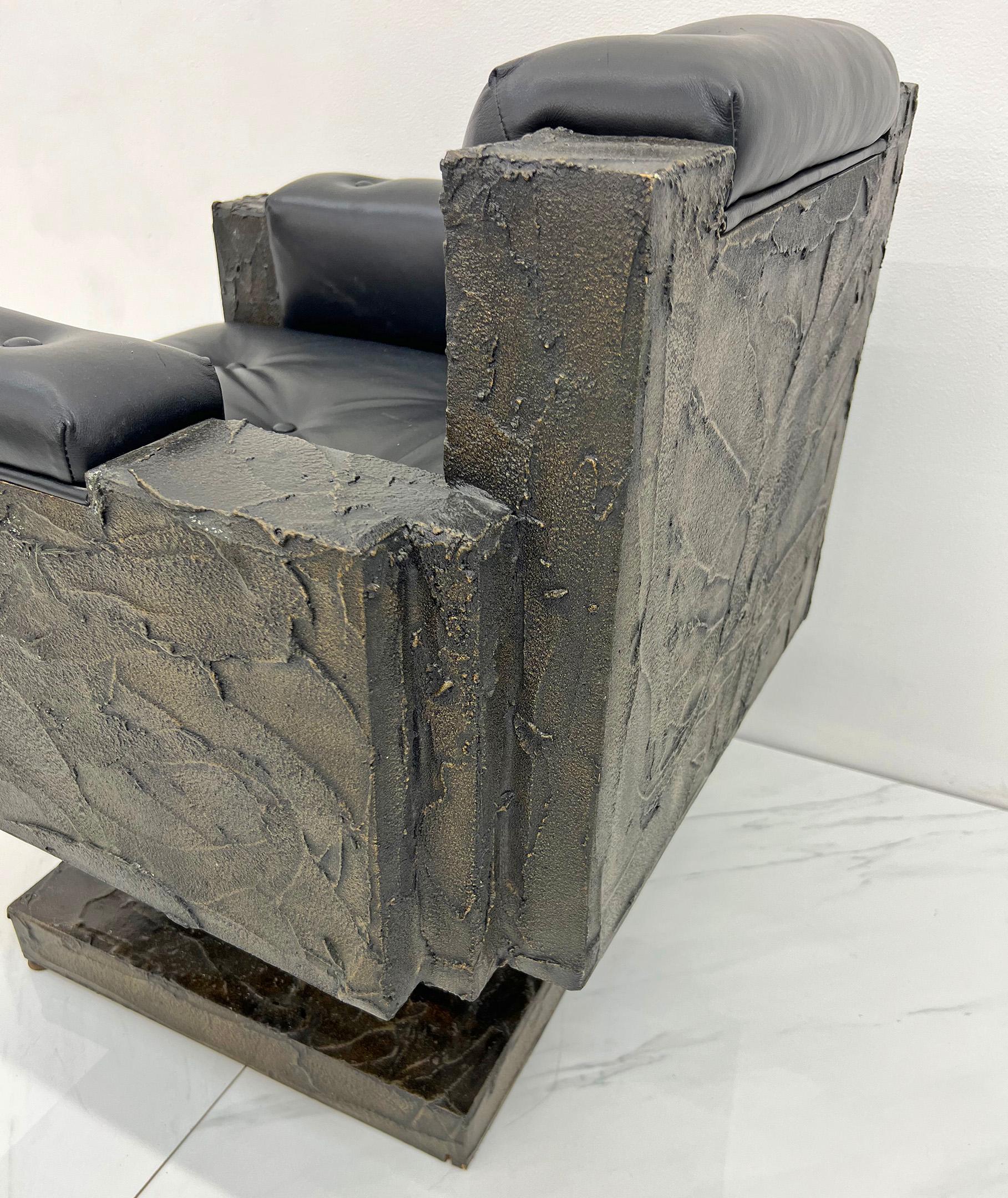 Chaise trône en bronze sculpté Paul Evans, signée et datée, 1969 en vente 3