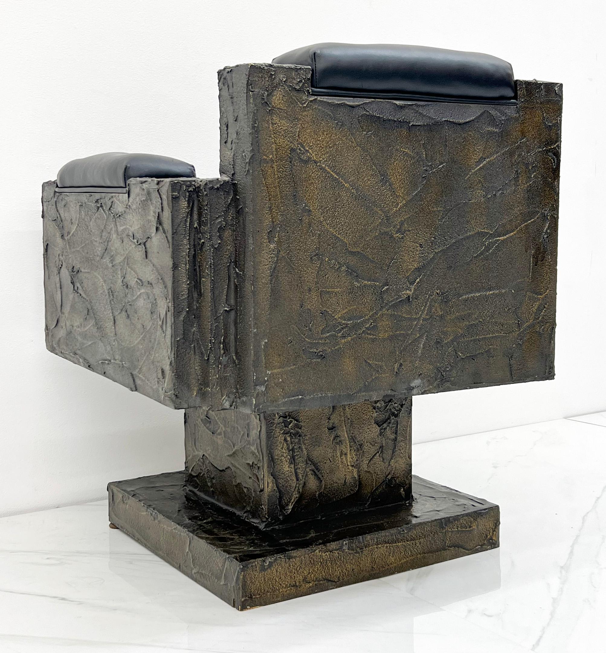 Chaise trône en bronze sculpté Paul Evans, signée et datée, 1969 en vente 4