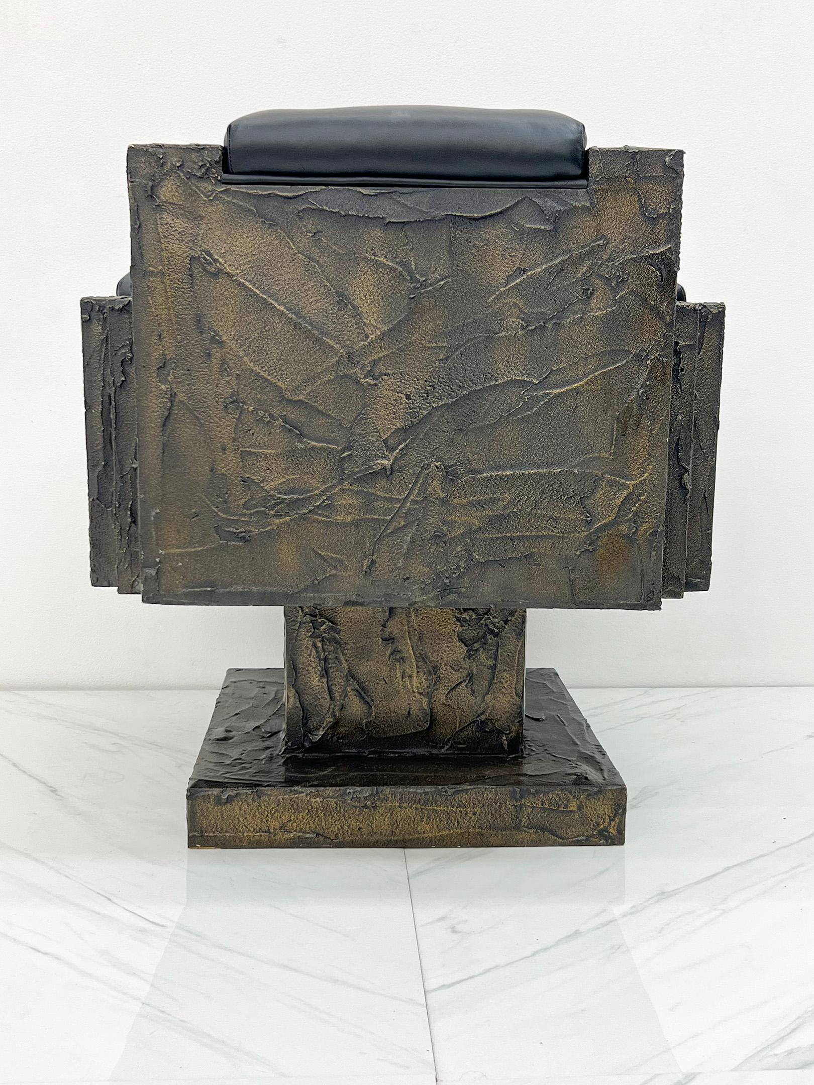 Early Paul Evans Sculpted Bronze Throne Chair, Signed and Dated, 1969 For Sale 6