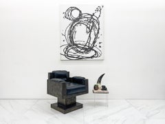 Sedia a trono in bronzo scolpito di Paul Evans, firmata e datata, 1969