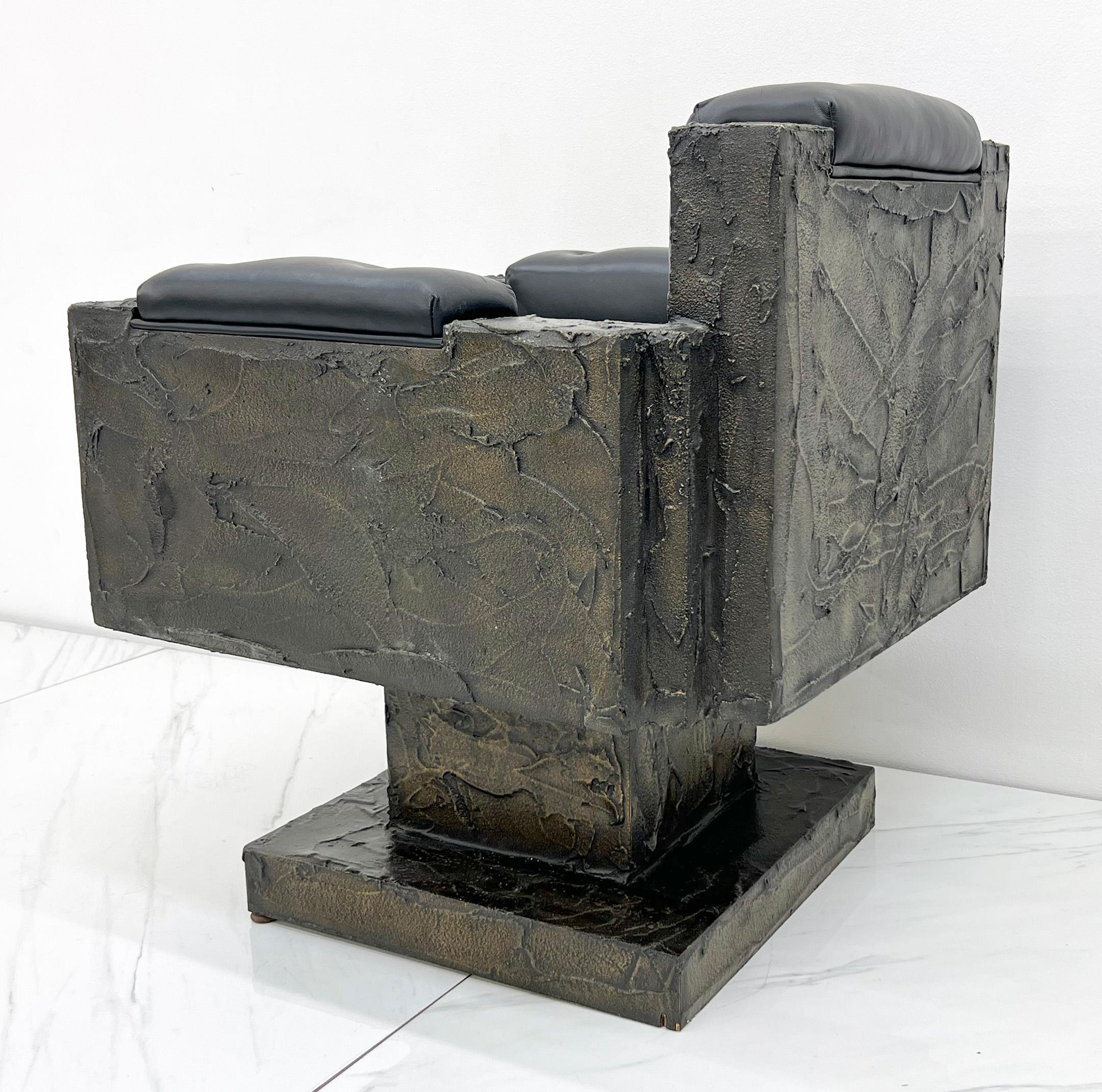 Chaise trône en bronze sculpté Paul Evans, signée et datée, 1969 en vente 1