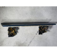 Consolle da parete scolpita in acciaio policromo Paul Evans, 1960