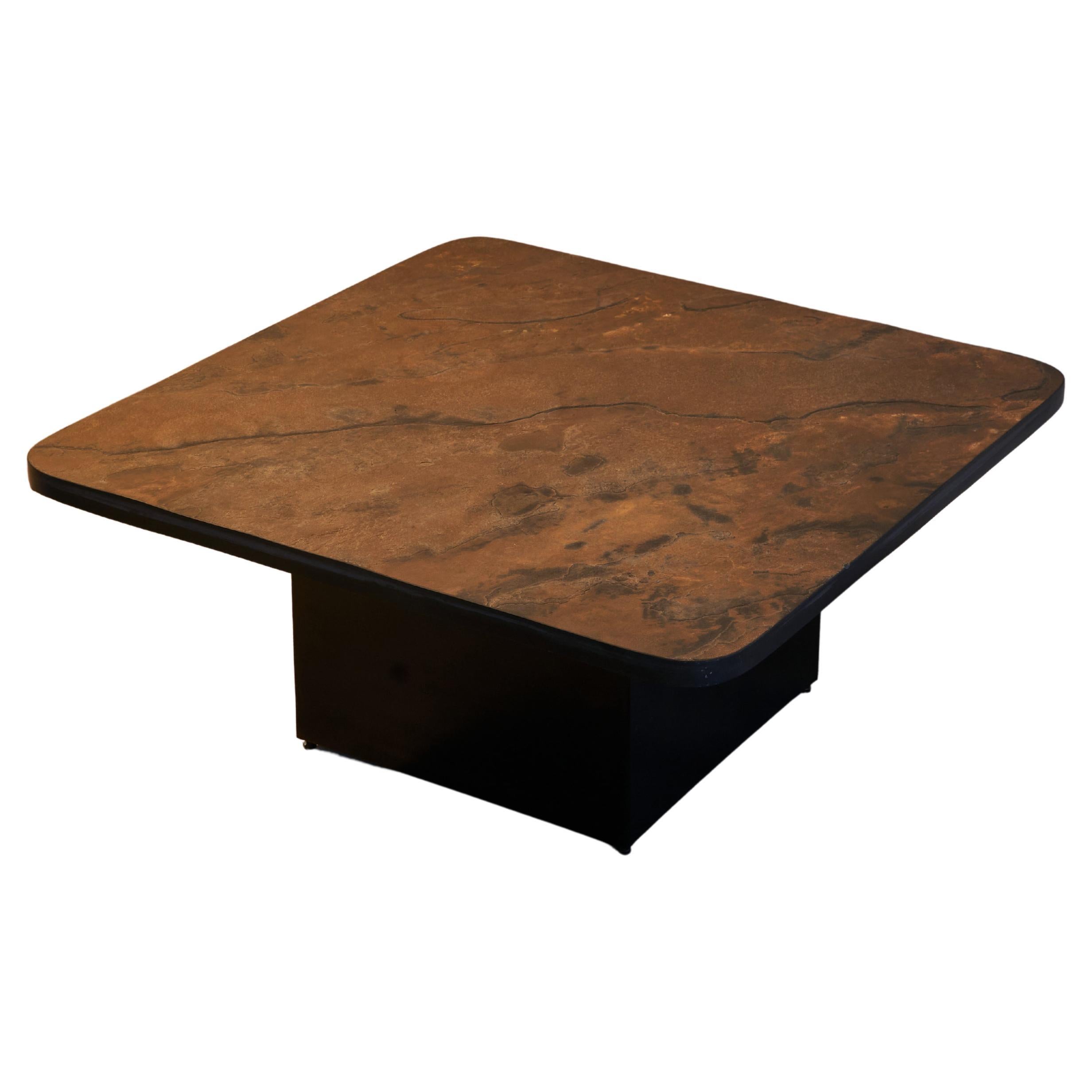 Early Paul Kingma Coffee Table in Sober Rust Colored Stone