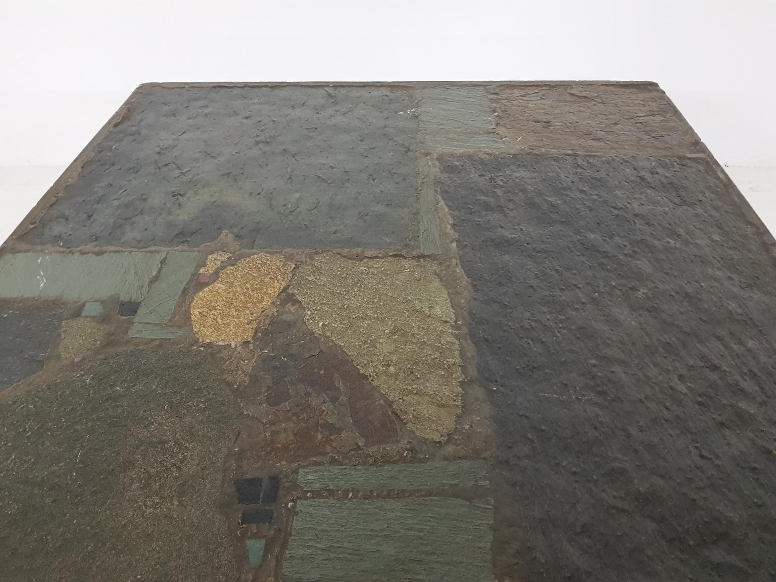 Table basse en mosaïque de pierre de Paul Kingma, design et art néerlandais, 1963 en vente 1