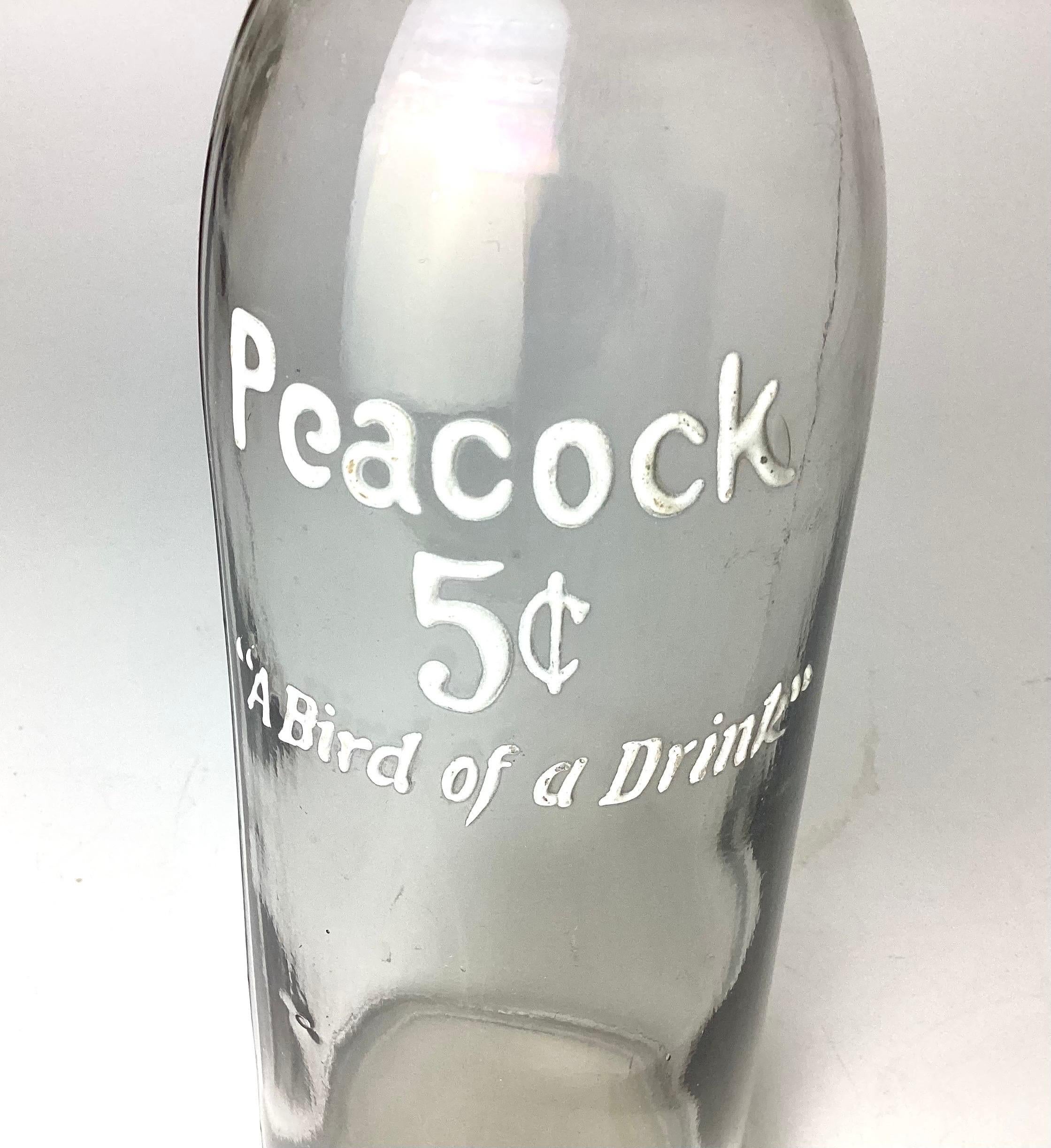 Early and incredibly rear Peacock 5c Soda Fountain Bottle 