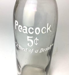 Early Peacock 5c Soda Fountain Bottle "a Bird of a Drink" Advertising Display