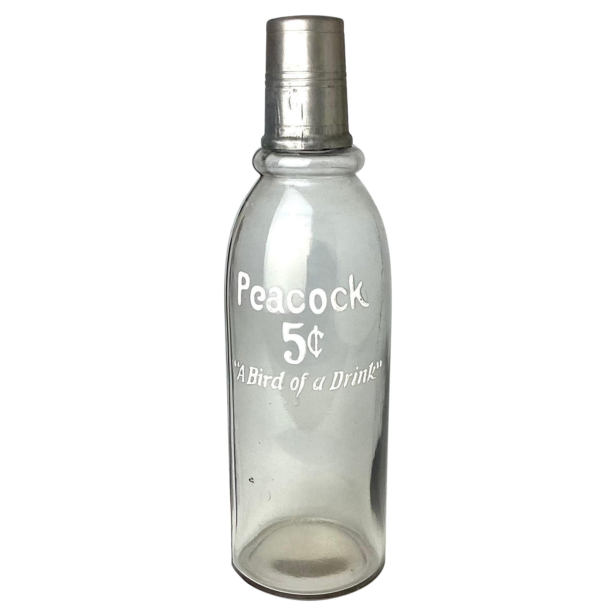 Expositor publicitario de una botella de refresco de 5c Early Peacock "a Bird of a Drink en venta