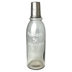 Early Peacock 5c Soda Fountain Bottle "a Bird of a Drink" Advertising Display