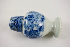 Frühe Pearlware Blue & Weiße Transferware Canton Pattern Pfeffertopf:: um 1840