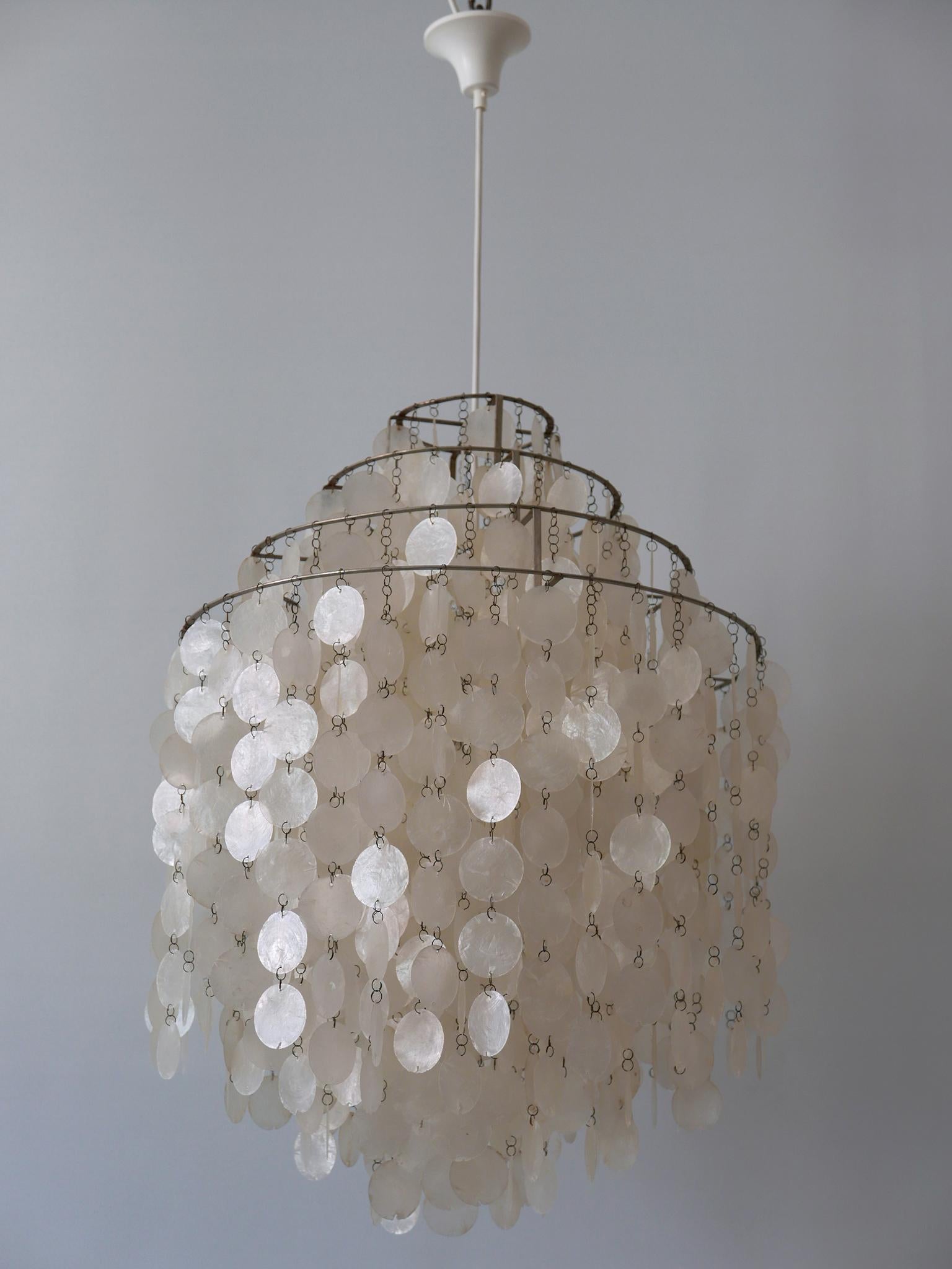 Metal Early Pendant Lamp or Chandelier FUN 0DM by Verner Panton for Lüber CH 1960s