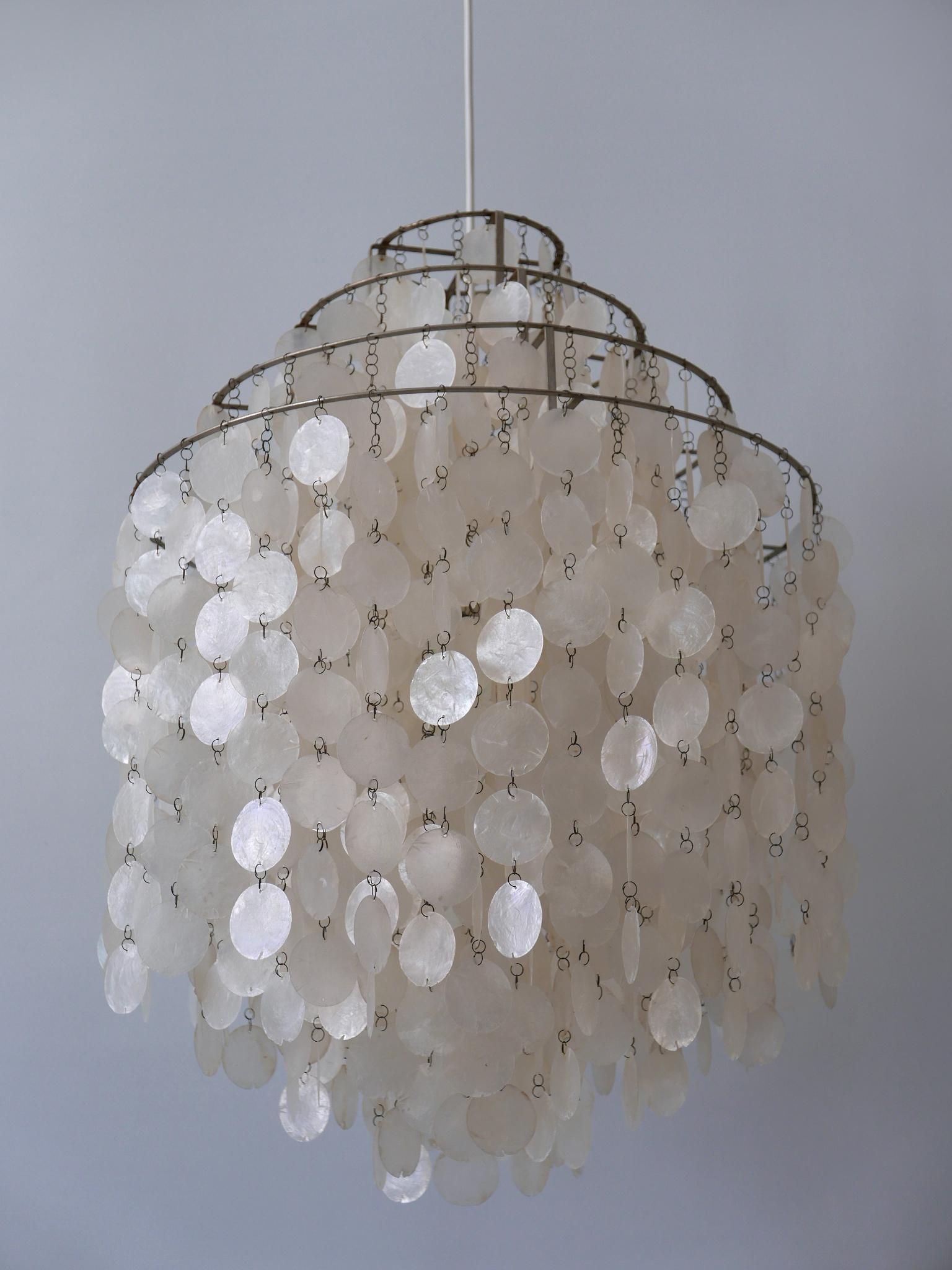 Early Pendant Lamp or Chandelier FUN 0DM by Verner Panton for Lüber CH 1960s For Sale 1