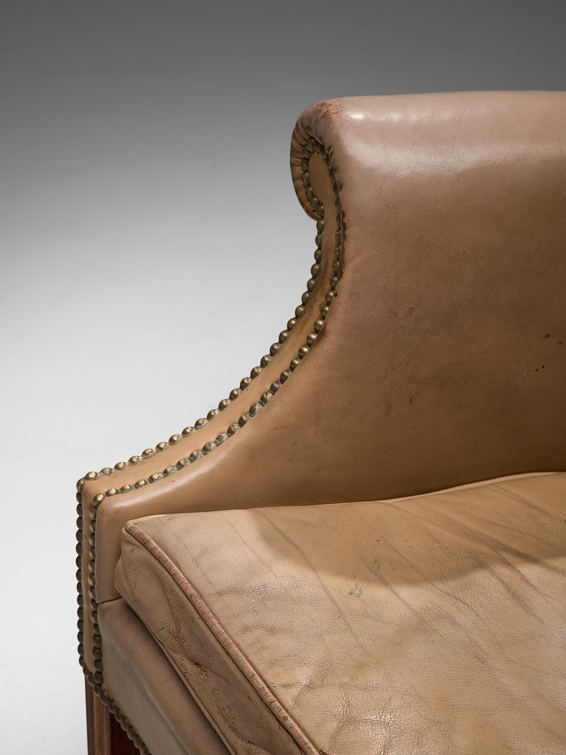 Leather Early Peter Hvidt & Orla Mølgaard Nielsen Wingback Chair