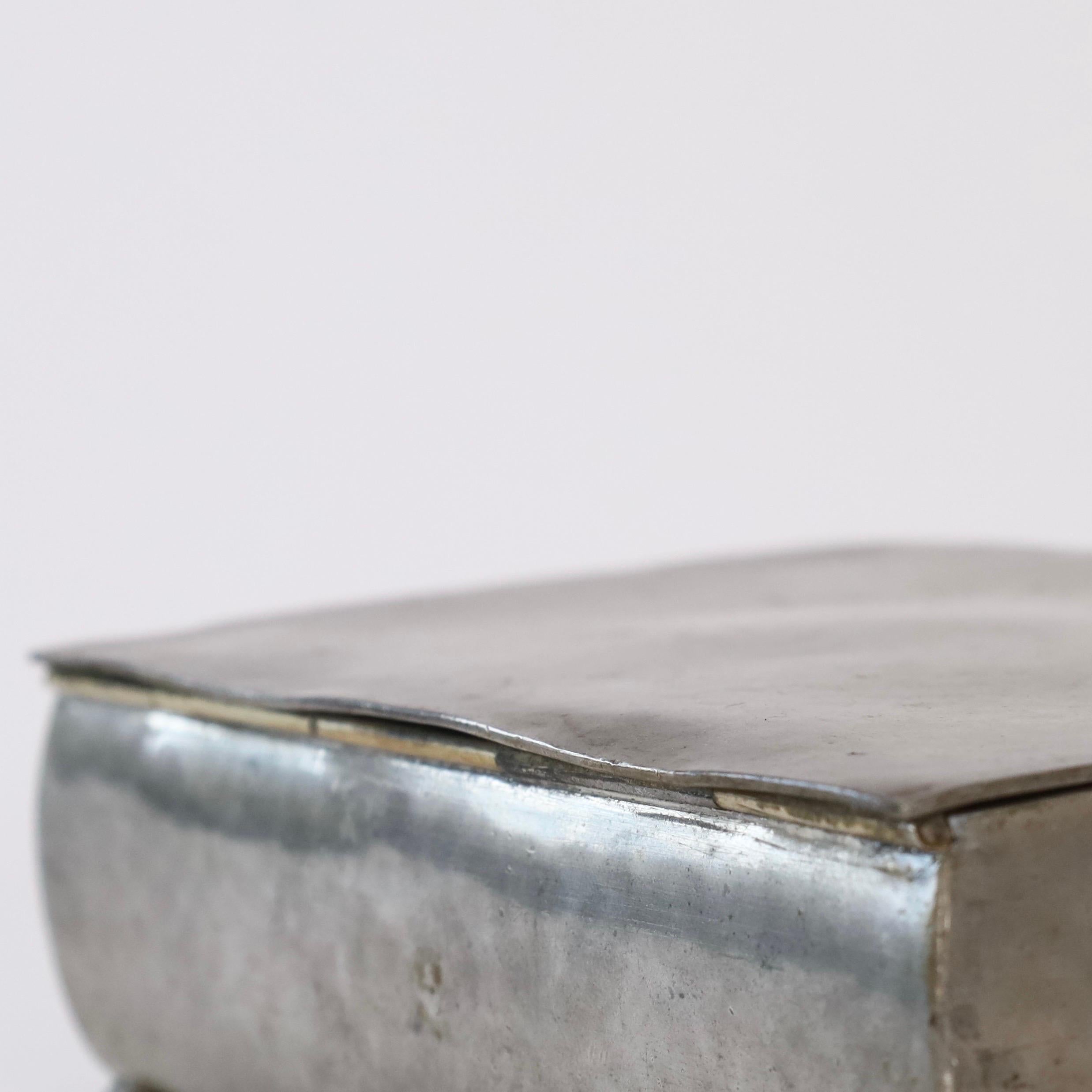 Early Pewter box by Just Andersen, 1920s, Denmark For Sale 7