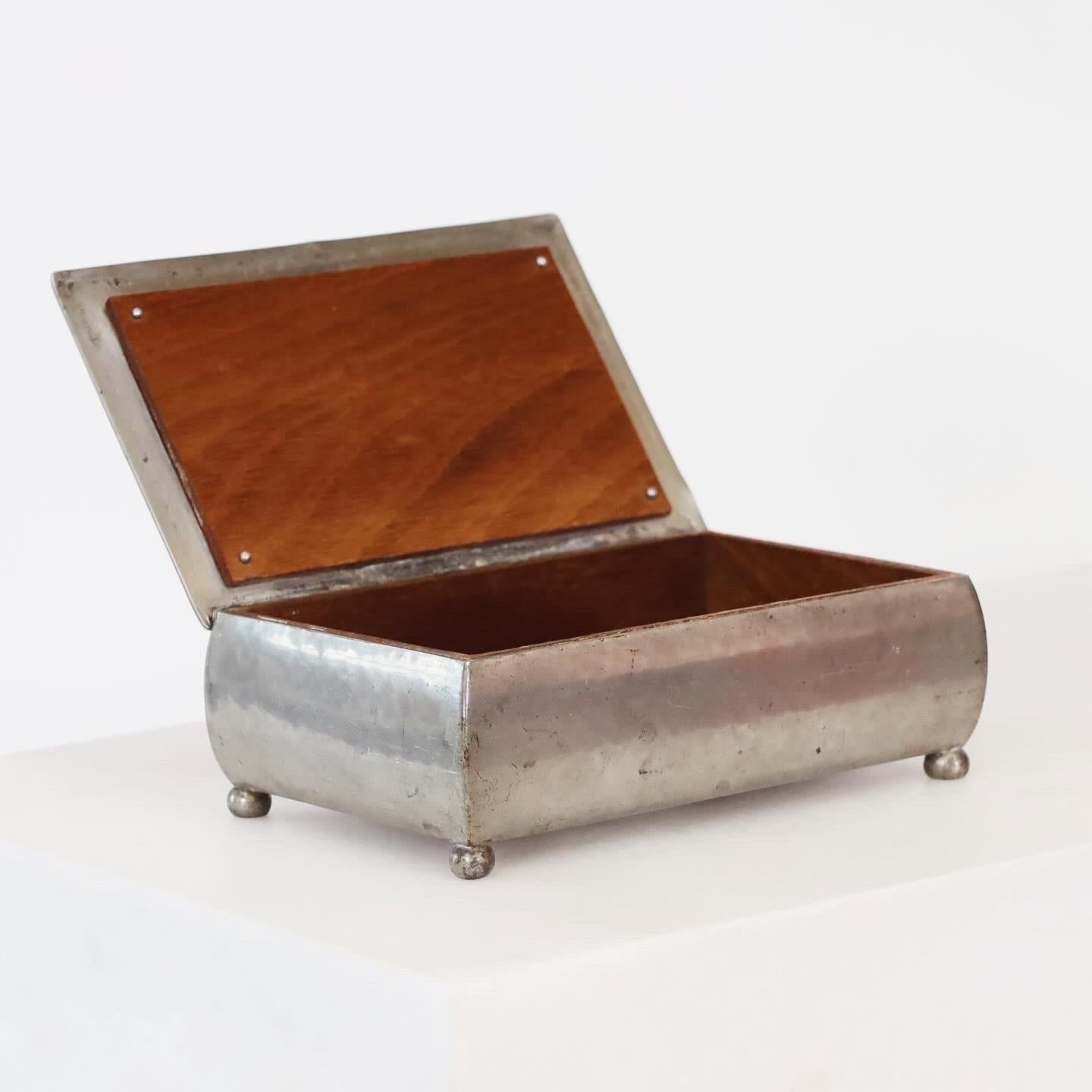 Early Pewter box by Just Andersen, 1920s, Denmark In Fair Condition For Sale In Værløse, DK