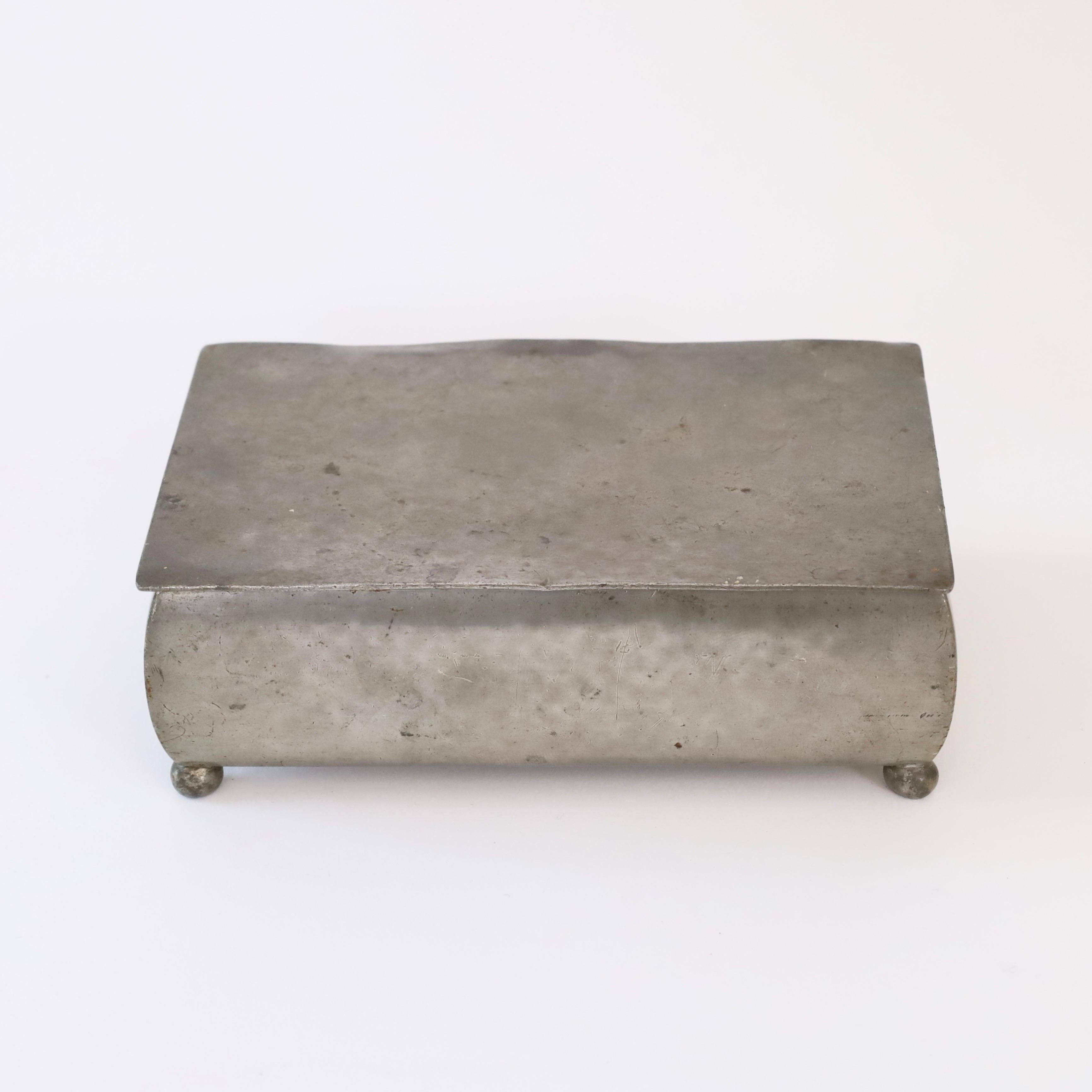 Early Pewter box by Just Andersen, 1920s, Denmark For Sale 3