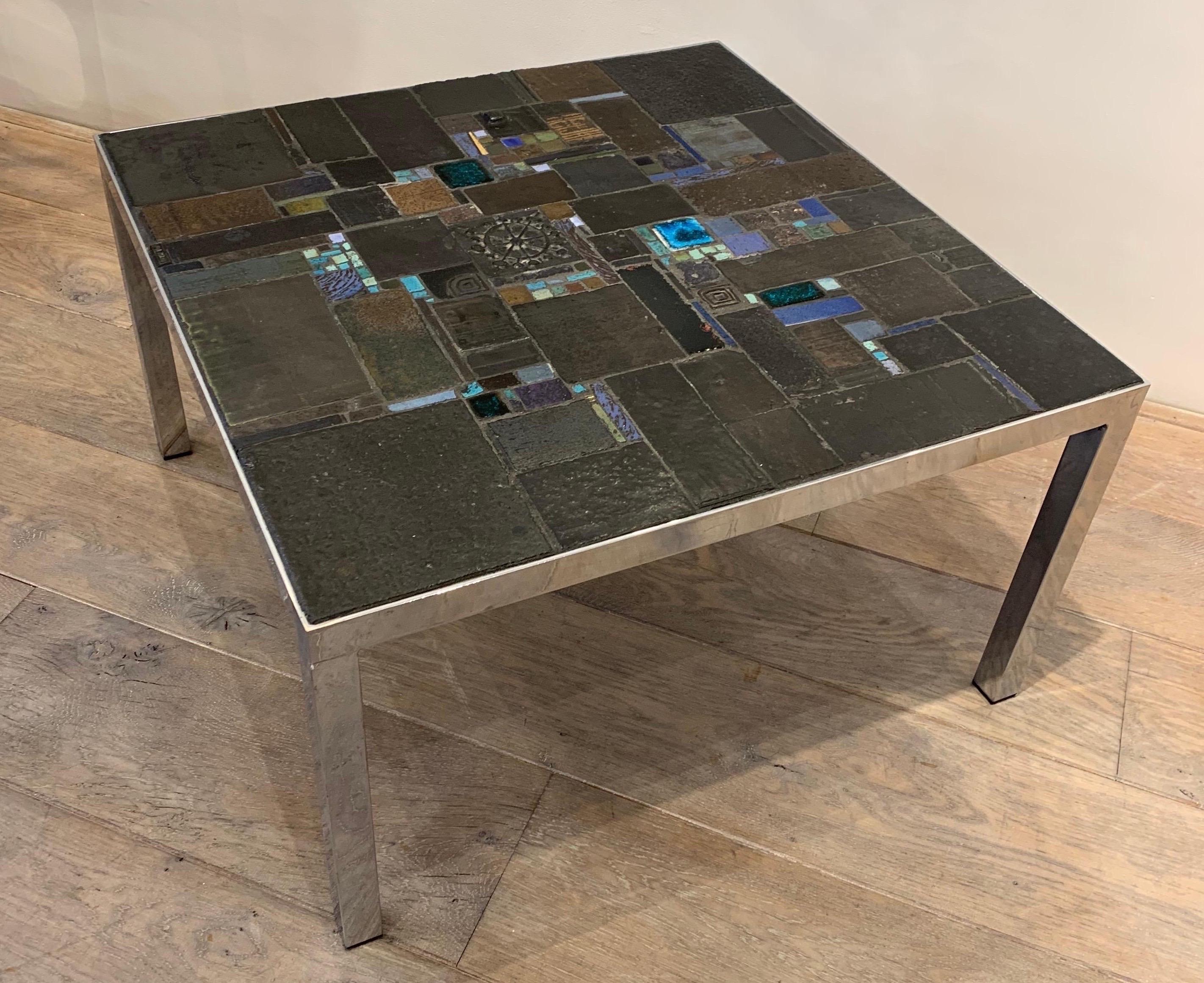 Belgian Early Pia Manu Coffee Table, 1960s
