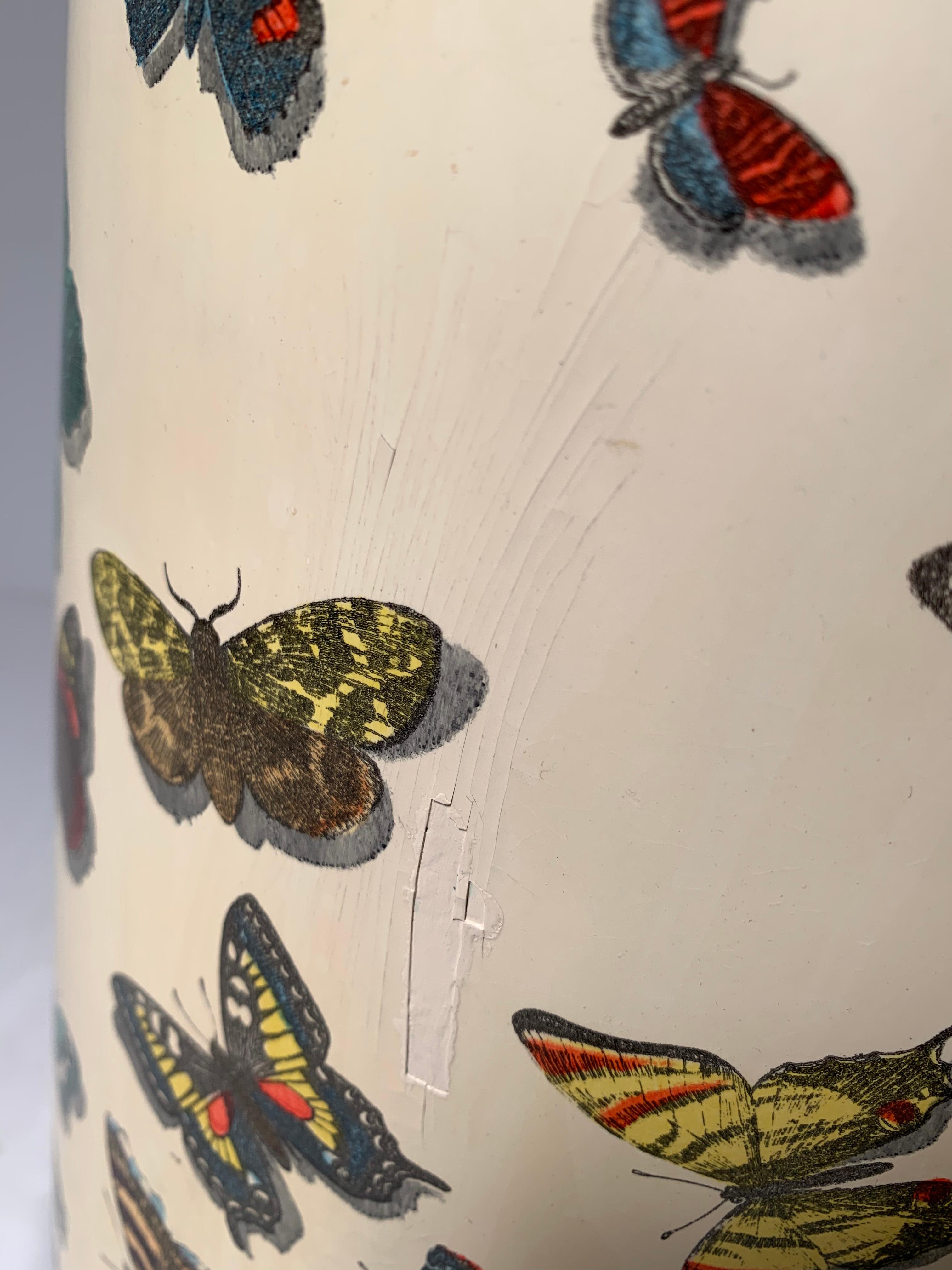 Early Piero Fornasetti Butterflies Farfalle Umbrella Stand For Sale 7