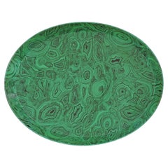 Plateau ovale en malachite de Piero Fornasetti, Italie, années 1950